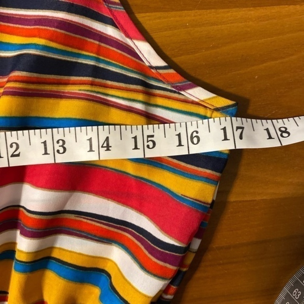 Red Camel Colorful Wavy Striped Midi Dress with Elastic Waist - Picture 5 of 7